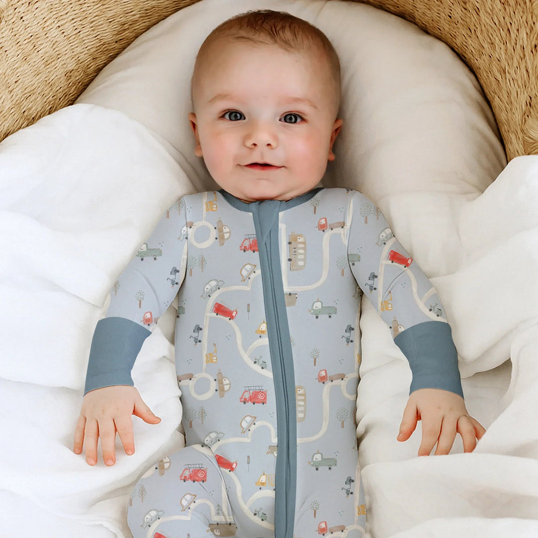 Car Route Map Convertible Zippered Romper - Zumbamboo