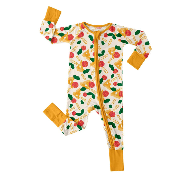 Cheese Slices Convertible Zippered Romper - Zumbamboo
