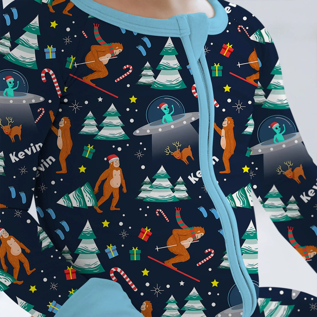 Christmas Bigfoot Custom Name Boy Convertible Zippy - Zumbamboo