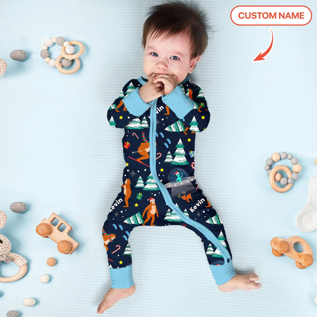 Christmas Bigfoot Custom Name Boy Convertible Zippy - Zumbamboo