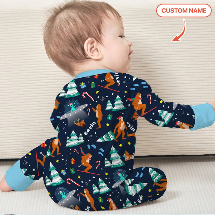 Christmas Bigfoot Custom Name Boy Convertible Zippy - Zumbamboo