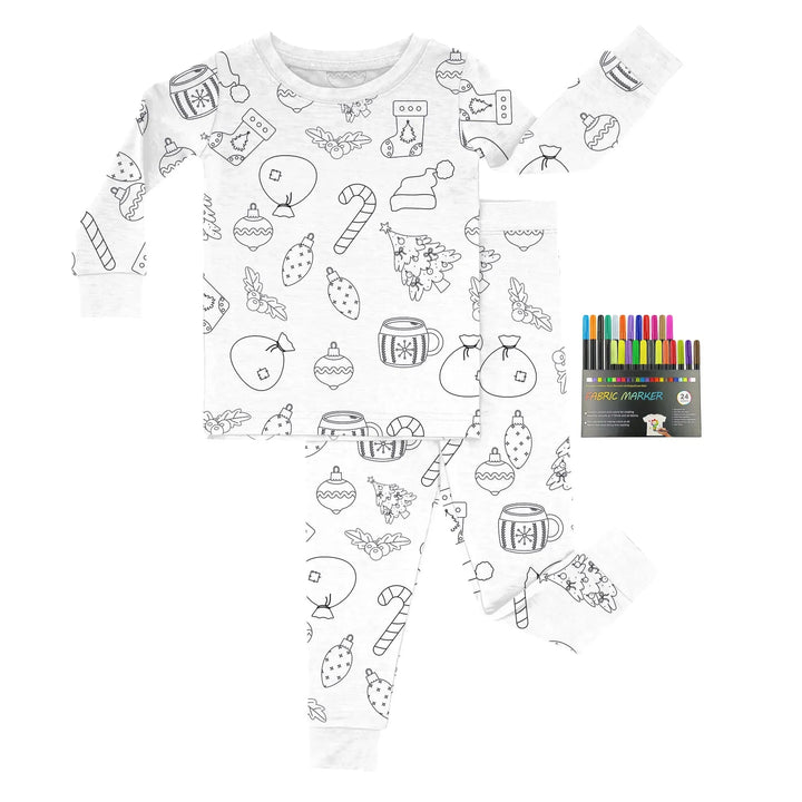 Christmas Colorable Two Piece Pajama Set - Zumbamboo