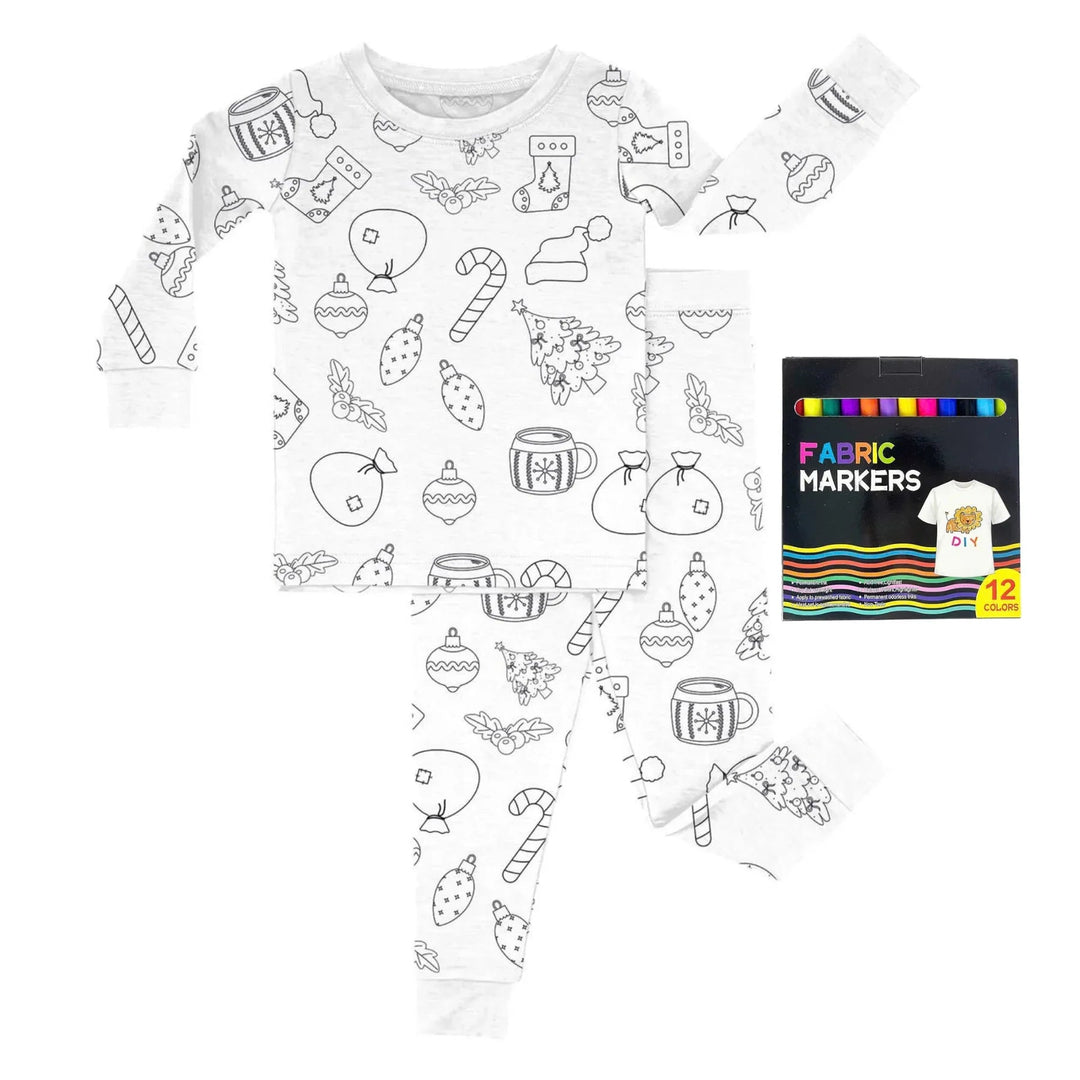 Christmas Colorable Two Piece Pajama Set - Zumbamboo