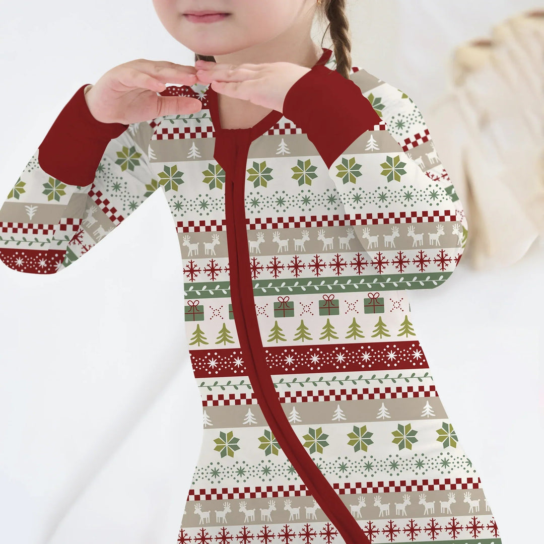 Christmas Fair Isle Red and Green Convertible Zippy - Zumbamboo