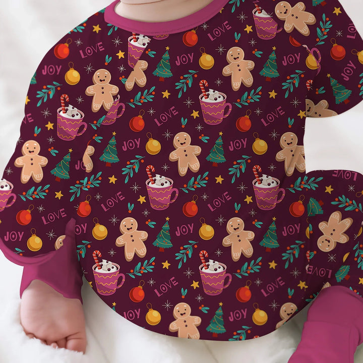 Christmas Ginger Bread Convertible Zippered Romper - Zumbamboo