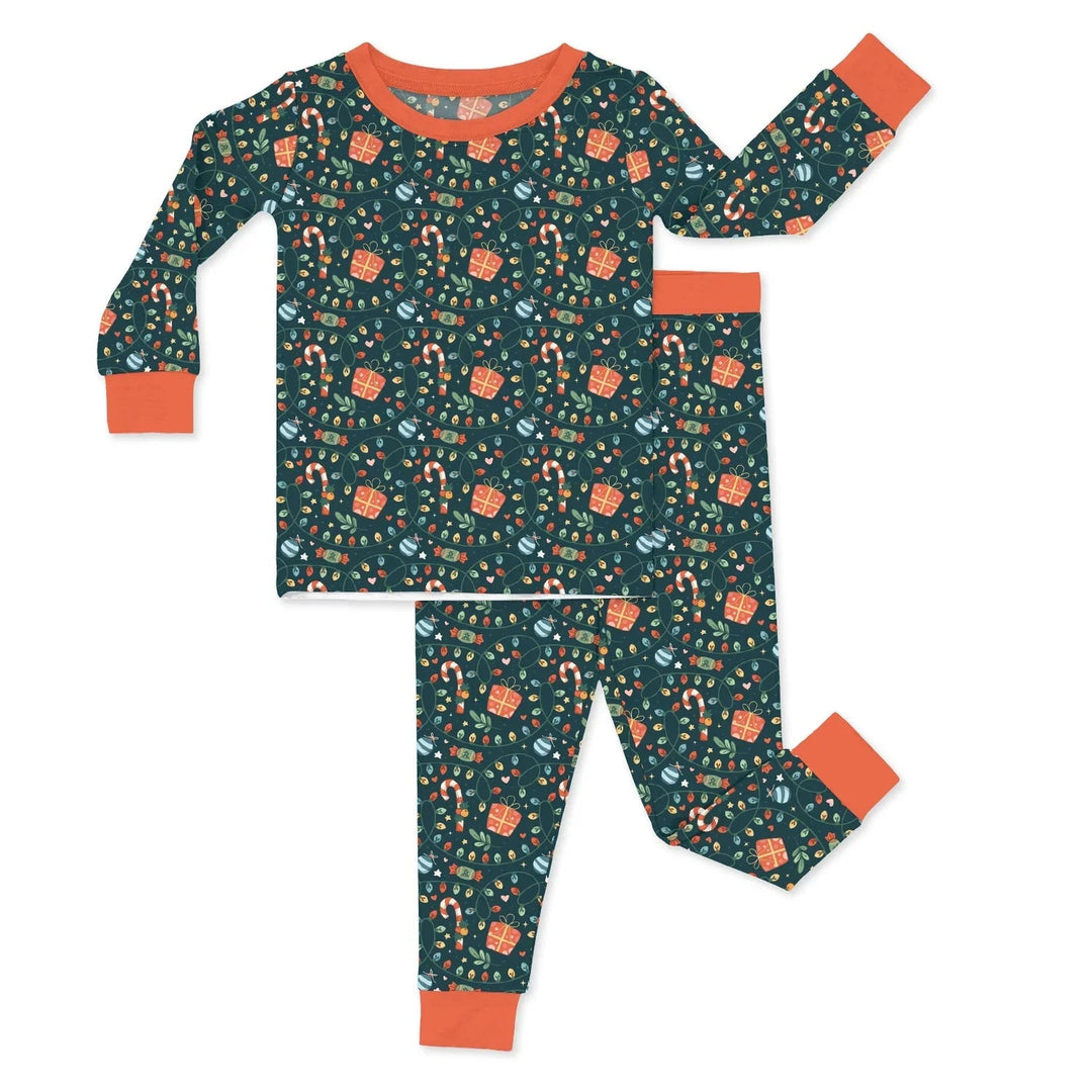 Christmas Light Flat Two Piece Pajama Set - Zumbamboo