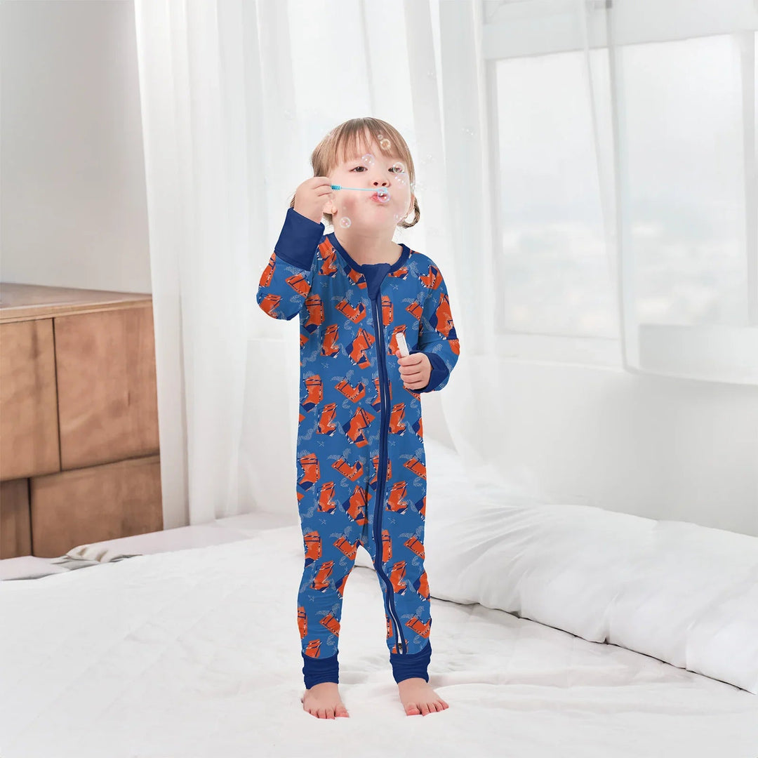 Christmas Twinkle Socks Convertible Zippered Romper - Zumbamboo