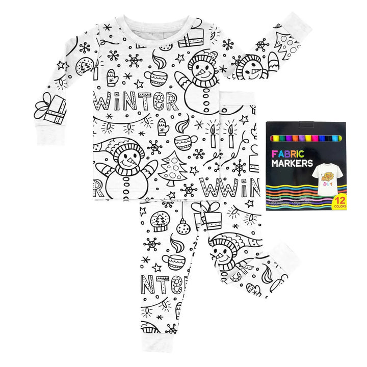 Christmas Colorable Two Piece Pajama Set , Christmas Colorable Two Piece Pajama Set - Christmas Colorable 7 / 3T
