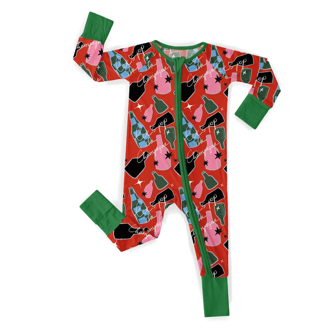 Christmas Cheers Party Convertible Zippered Romper , Christmas Cheers Party Convertible Zippered Romper - Newborn