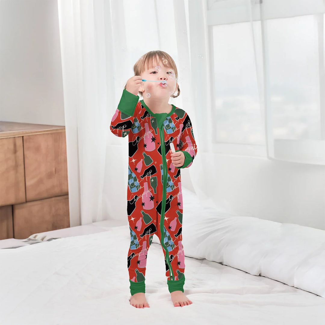 Christmas Cheers Party Convertible Zippered Romper , Christmas Cheers Party Convertible Zippered Romper - Newborn