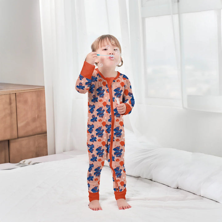 Christmas Happy Tree Convertible Zippered Romper , Christmas Happy Tree Convertible Zippered Romper - Newborn