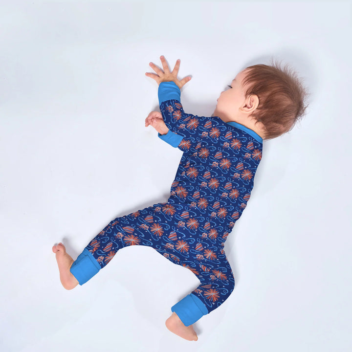 Christmas Silent Night Convertible Zippered Romper , Christmas Silent Night Convertible Zippered Romper - Newborn