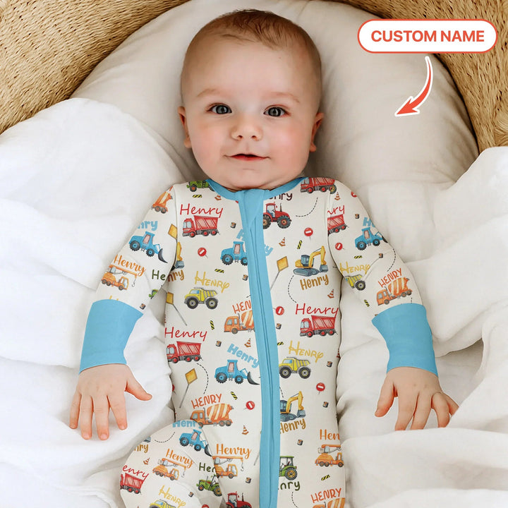 Construction Vehicles Custom Name Convertible Zippy - Zumbamboo