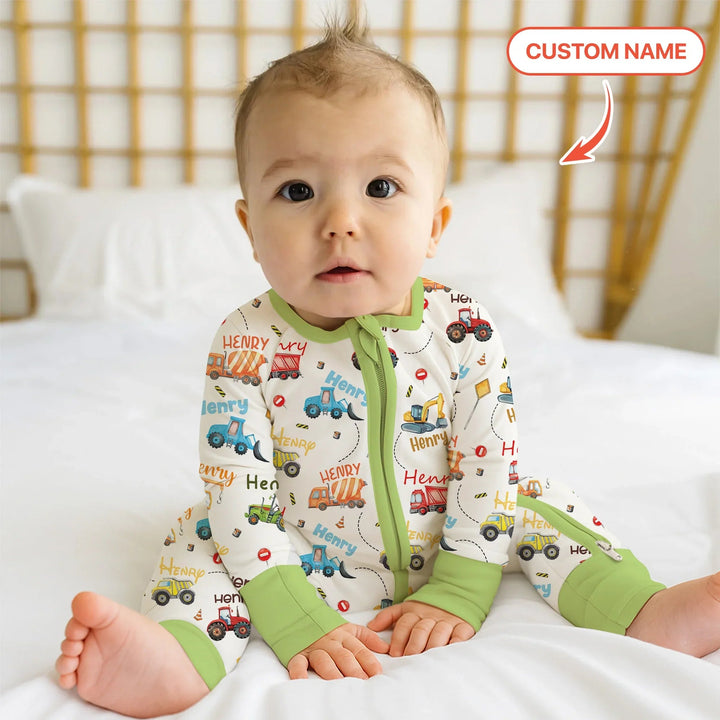 Construction Vehicles Custom Name Convertible Zippy - Zumbamboo