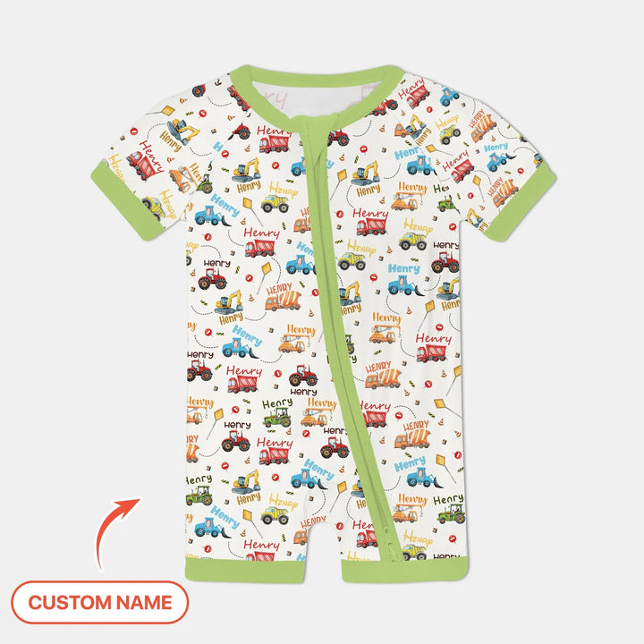 Construction Vehicles Custom Name Shorty Zippy - Zumbamboo