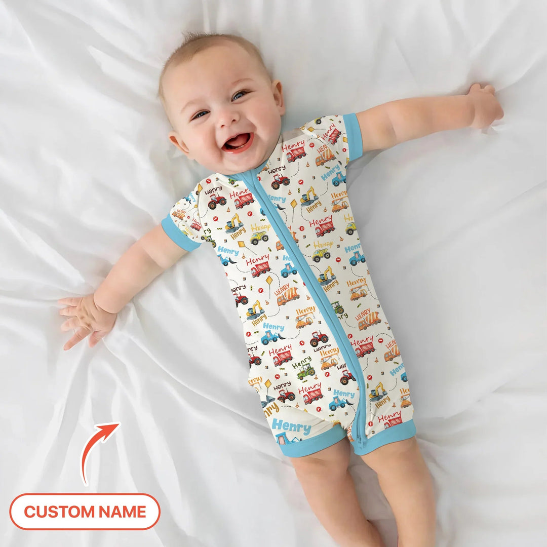 Construction Vehicles Custom Name Shorty Zippy - Zumbamboo