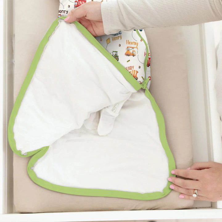 Construction Vehicles Custom Name Sleep Bag - Zumbamboo