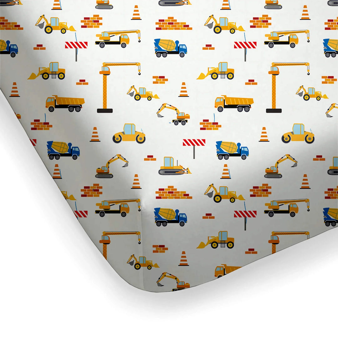 Construction Fitted Crib Sheet , Construction Fitted Crib Sheet - Default Title