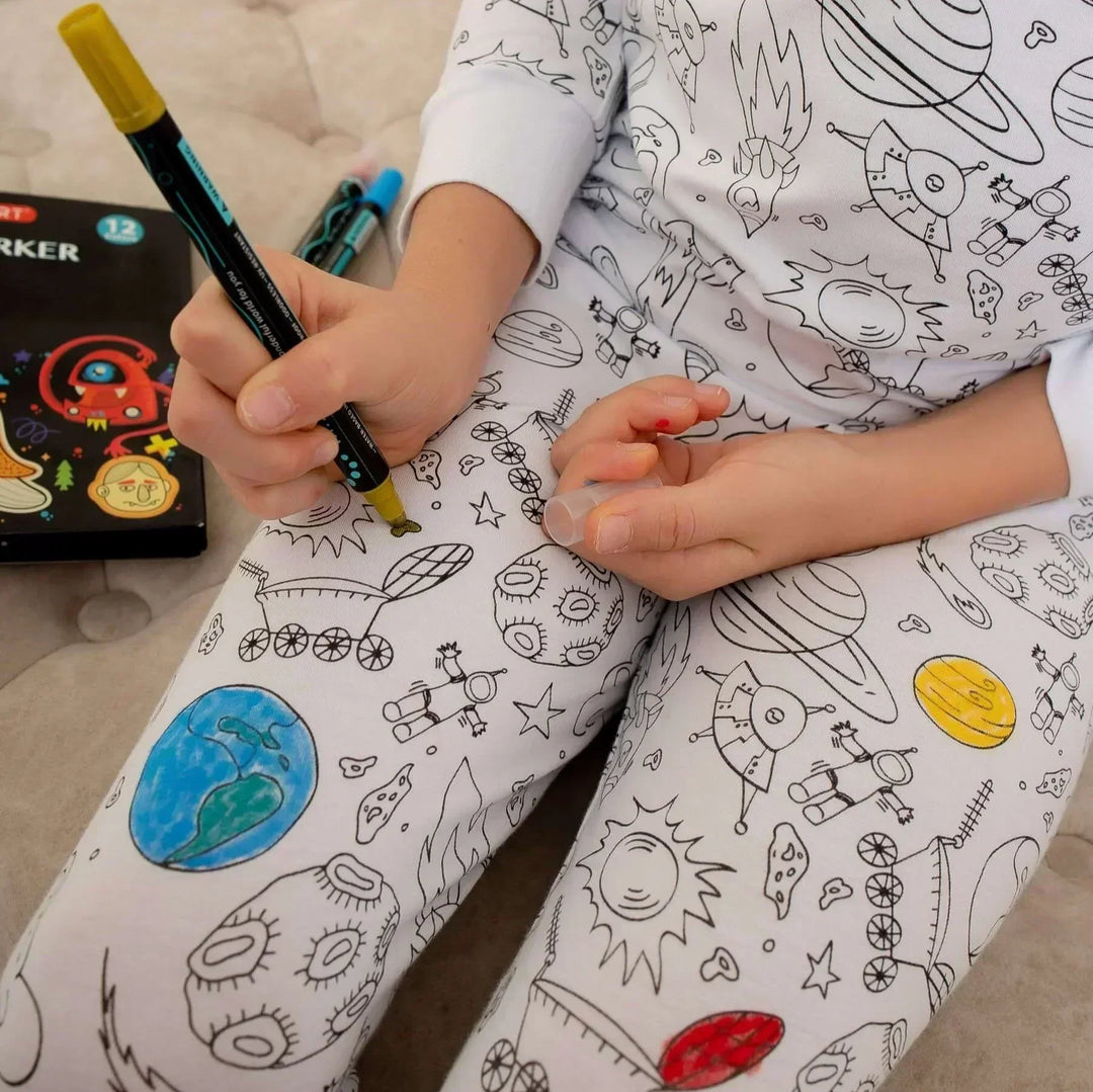 Christmas Colorable Two Piece Pajama Set - Zumbamboo