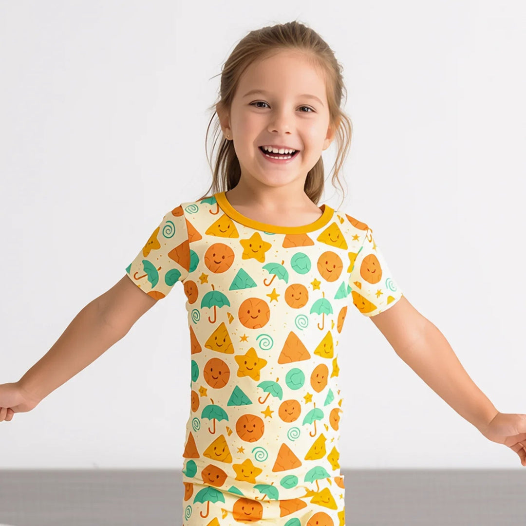 Cracked Candy Two Piece Short Sleeve Shorts Pajama Set - Zumbamboo