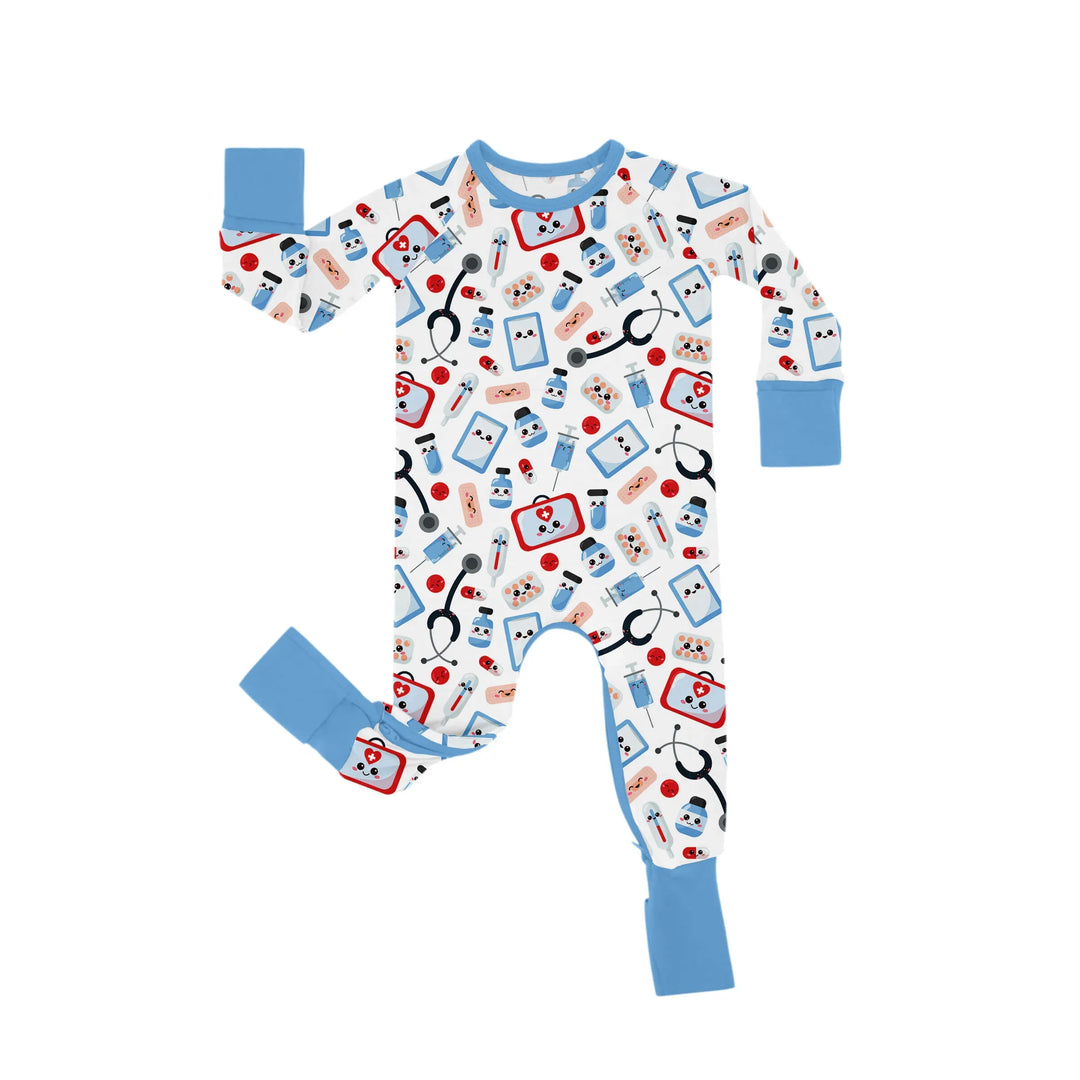 Medical Buddies Crescent Zippered Romper , Medical Buddies Crescent Zippered Romper - Newborn