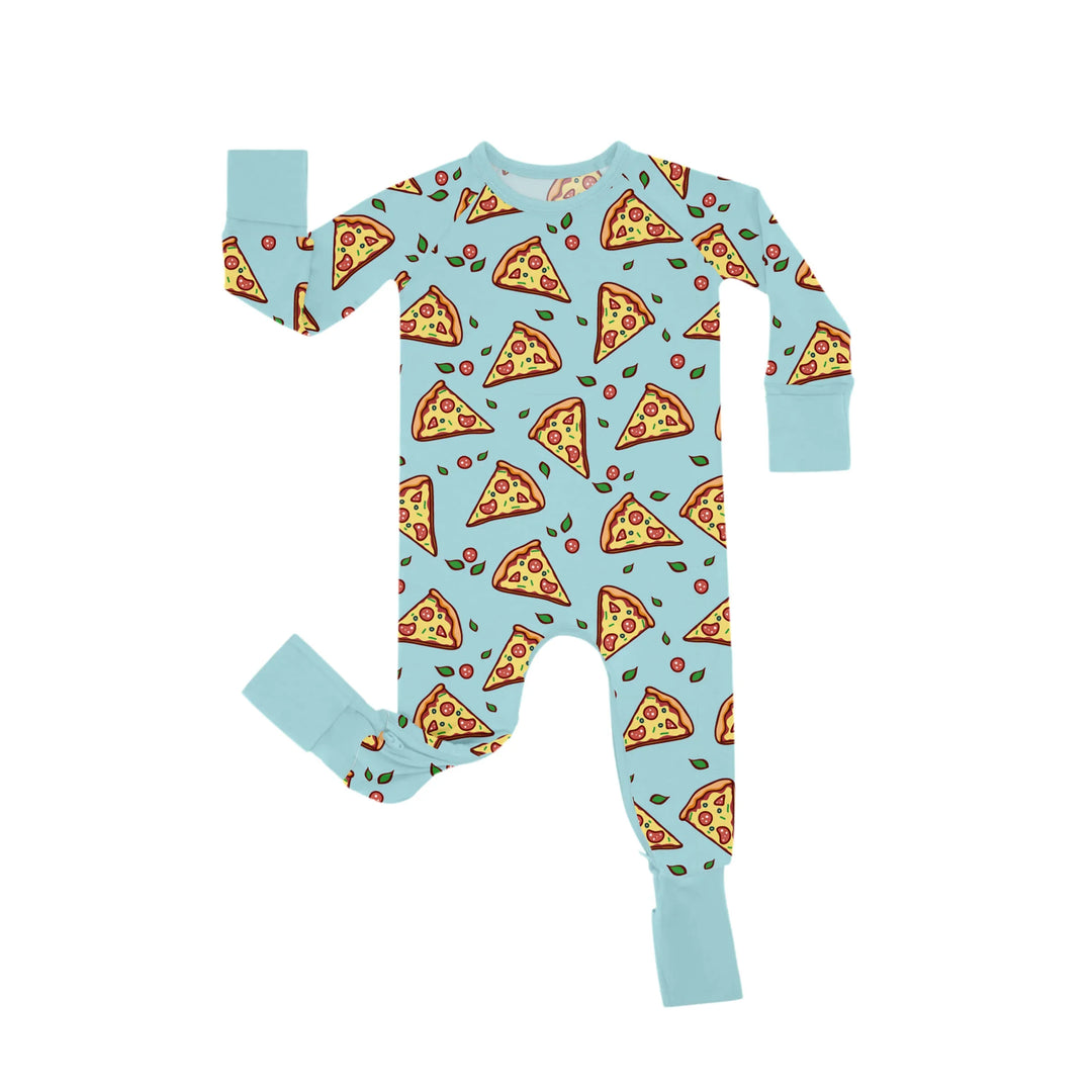 Pizza Doodle Crescent Zippered Romper , Pizza Doodle Crescent Zippered Romper - Newborn