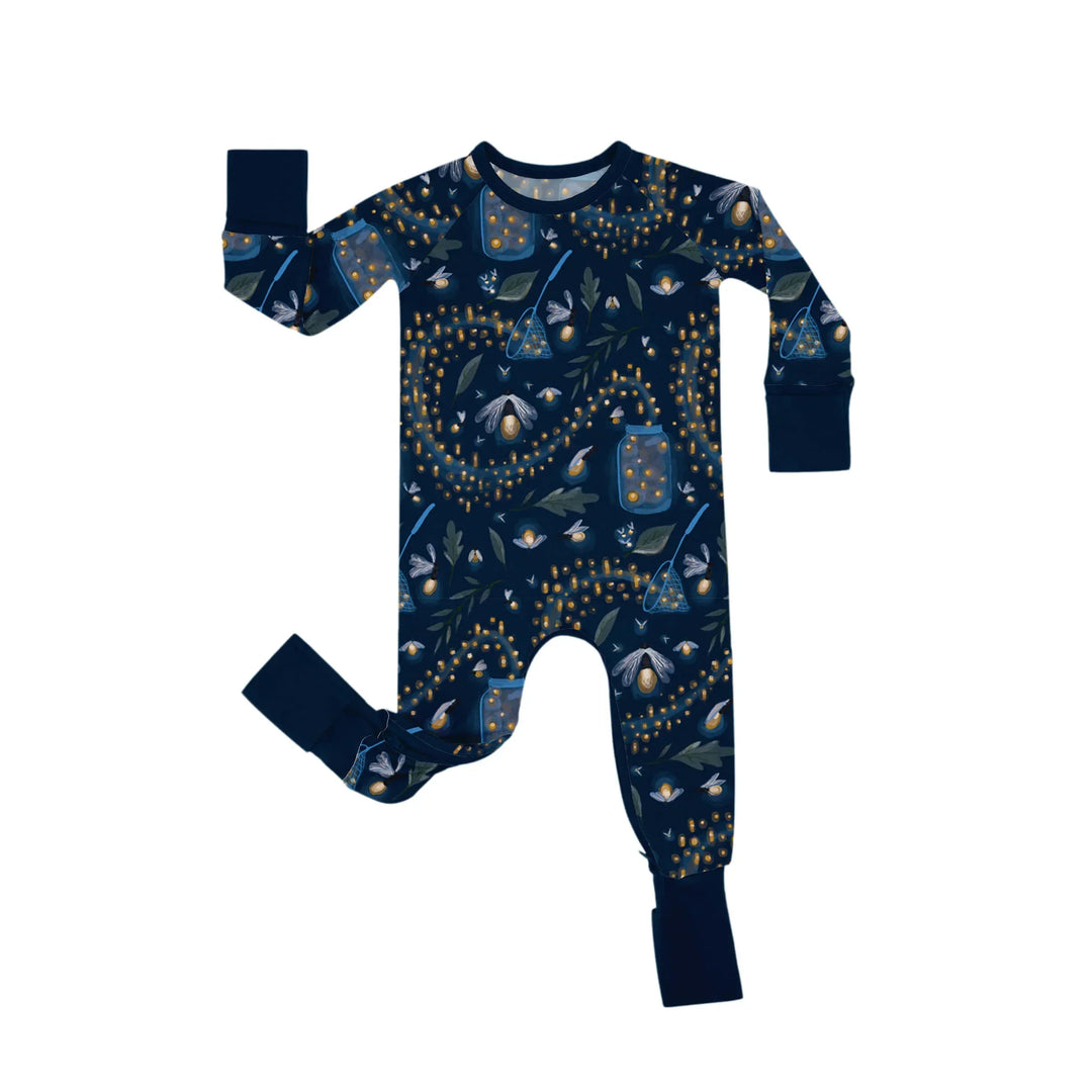 Catching Fireflies Crescent Zippered Romper , Catching Fireflies Crescent Zippered Romper - Newborn