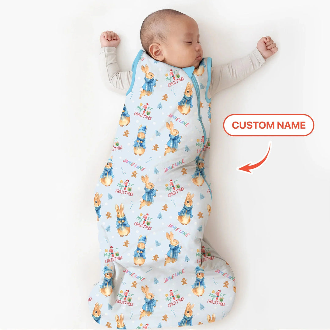 Custom 1st Christmas Rabbit Sleep Bag - Zumbamboo