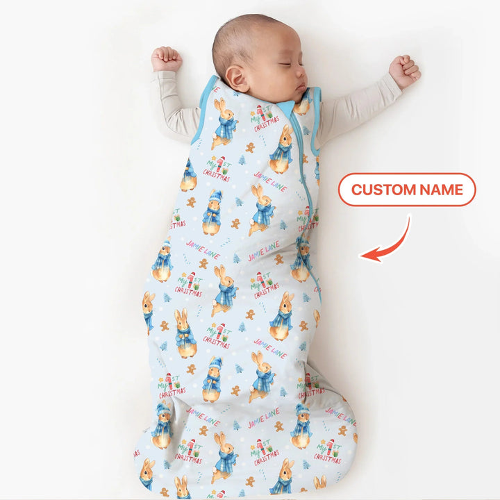 Custom 1st Christmas Rabbit Sleep Bag - Zumbamboo