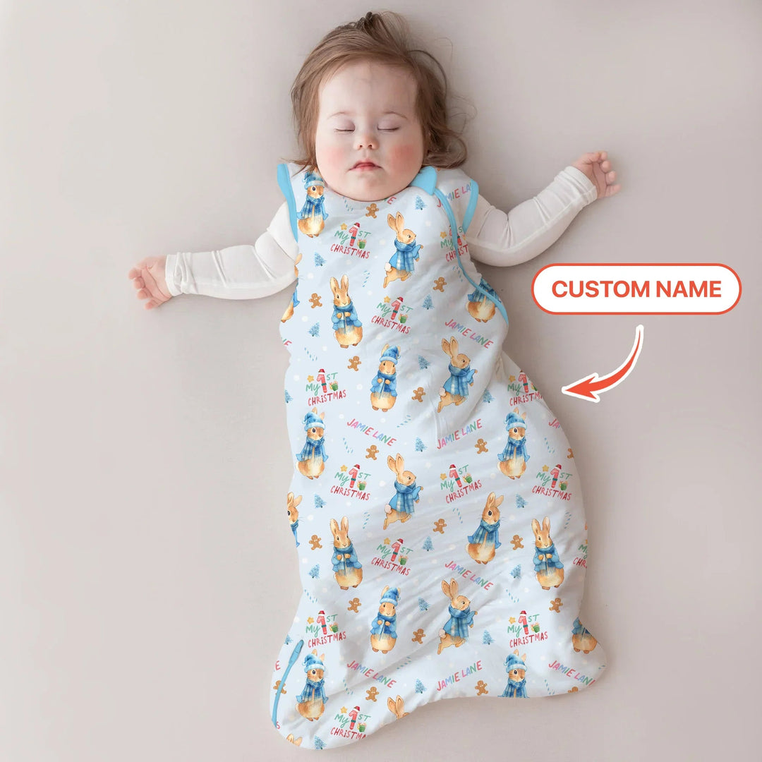 Custom 1st Christmas Rabbit Sleep Bag - Zumbamboo