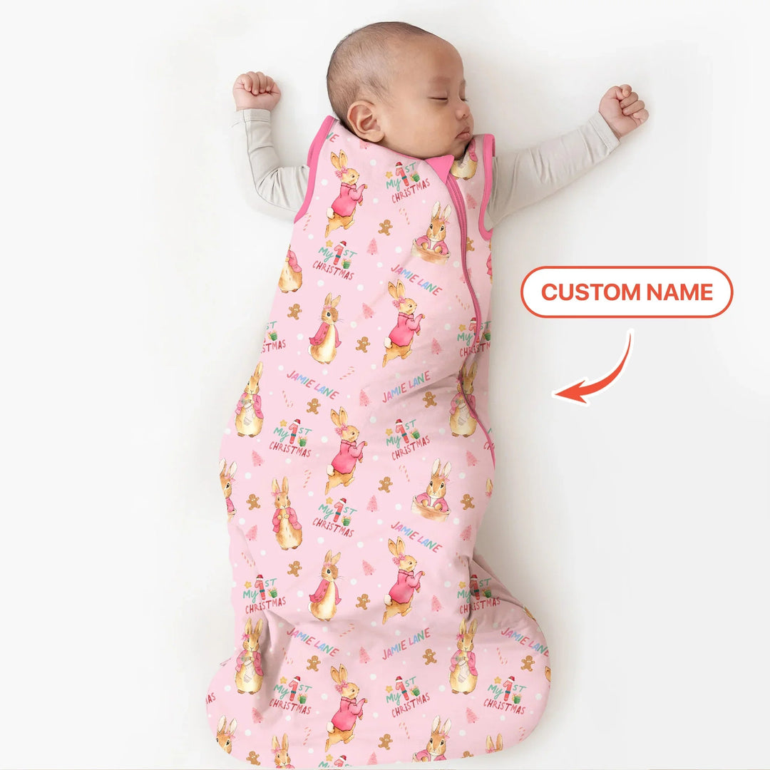 Custom 1st Christmas Rabbit Sleep Bag - Zumbamboo