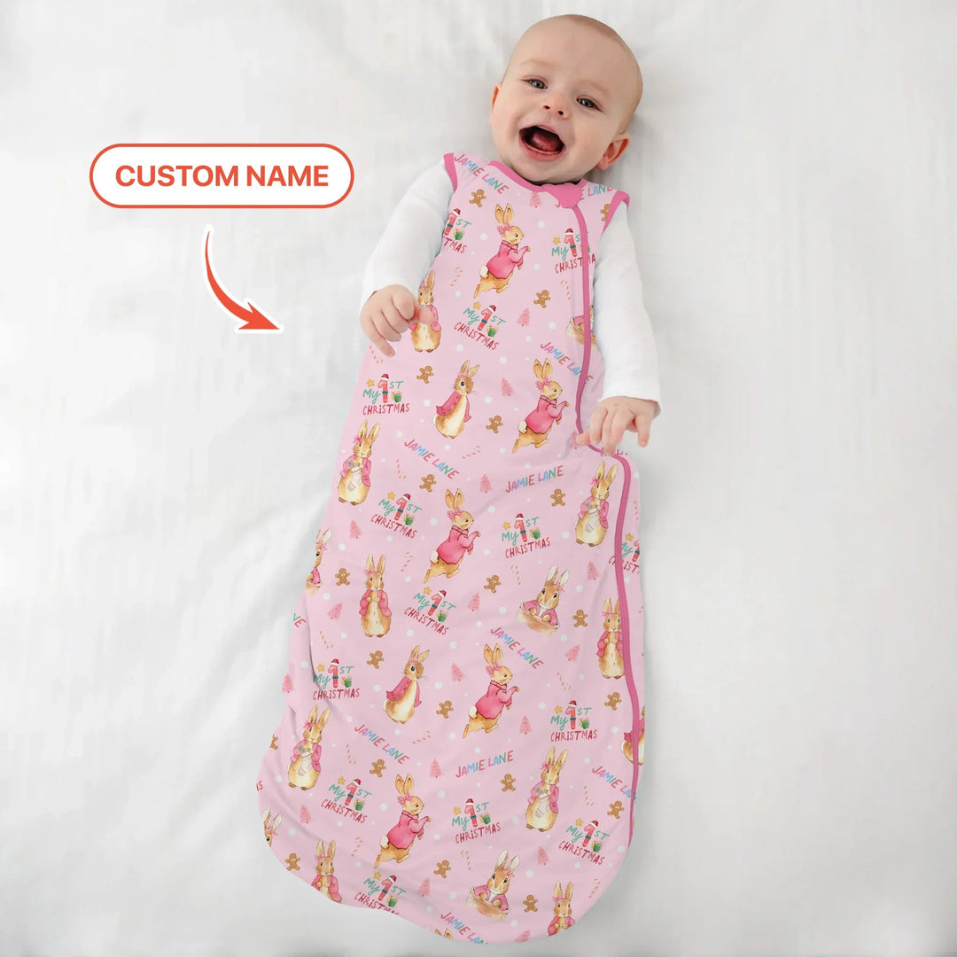 Custom 1st Christmas Rabbit Sleep Bag - Zumbamboo