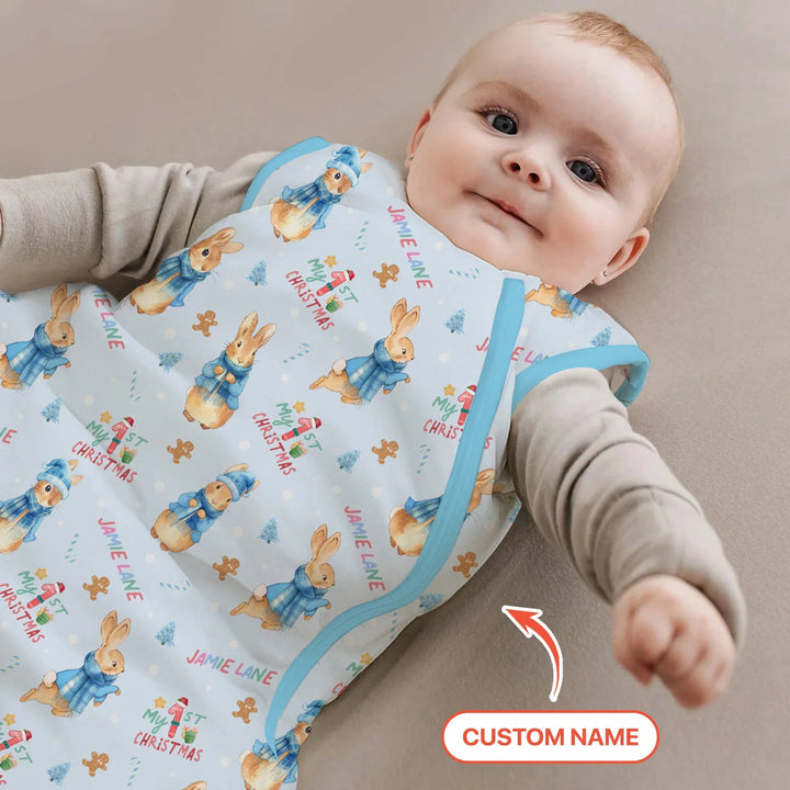Custom 1st Christmas Rabbit Sleep Bag - Zumbamboo