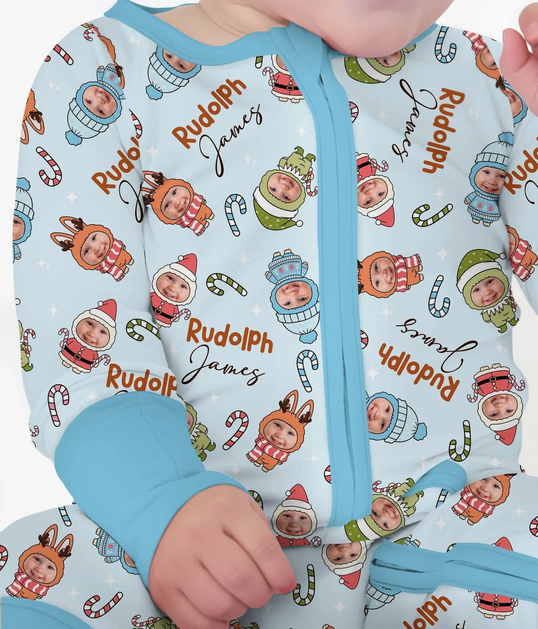 Custom Baby Photo Christmas Bear Convertible Zippy - Zumbamboo