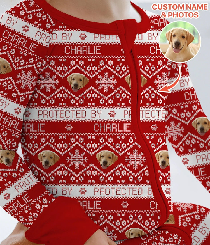 Custom Dog Photo Fair Isle Christmas Convertible Zippy - Zumbamboo