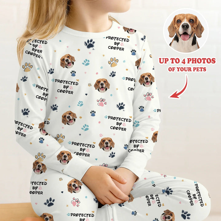 Custom Dog Photo Pattern "Protected By" Pajama - Zumbamboo