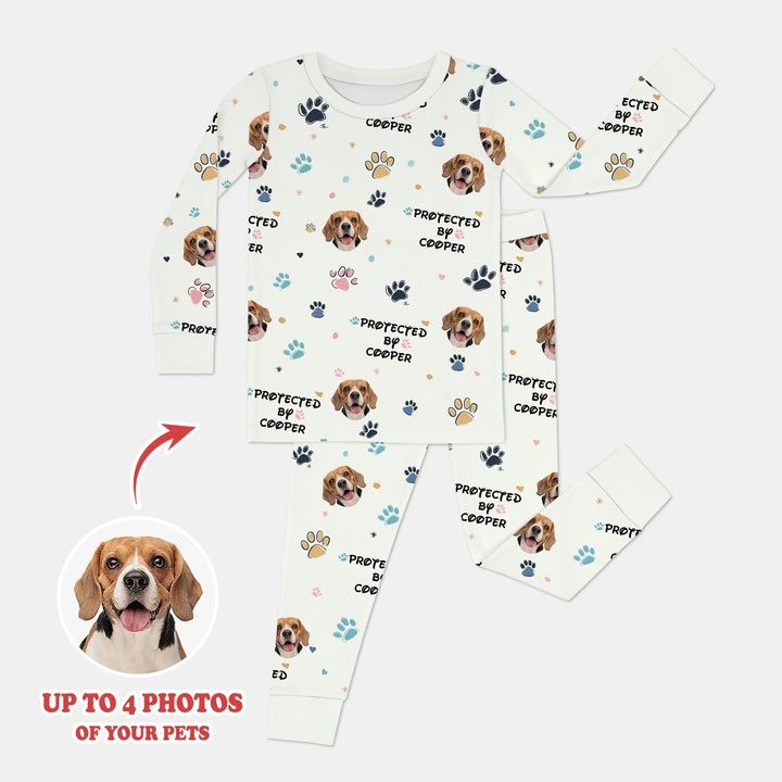 Custom Dog Photo Pattern "Protected By" Pajama - Zumbamboo