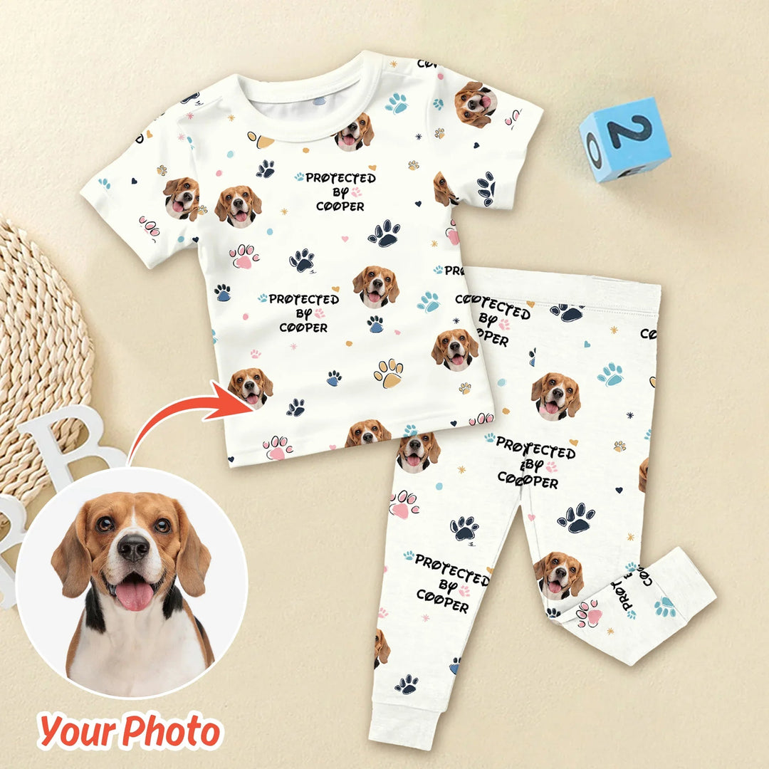 Custom Dog Photo Pattern "Protected By" Pajama - Zumbamboo