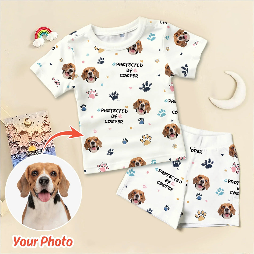 Custom Dog Photo Pattern "Protected By" Pajama - Zumbamboo