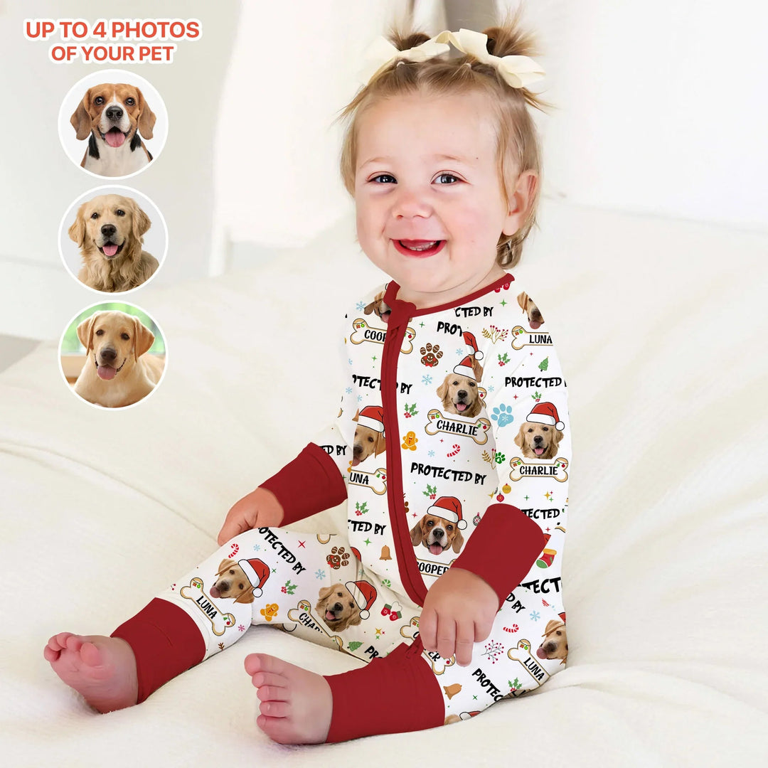 Custom Dog Photo "Protected By" Christmas Convertible Zippy - Zumbamboo