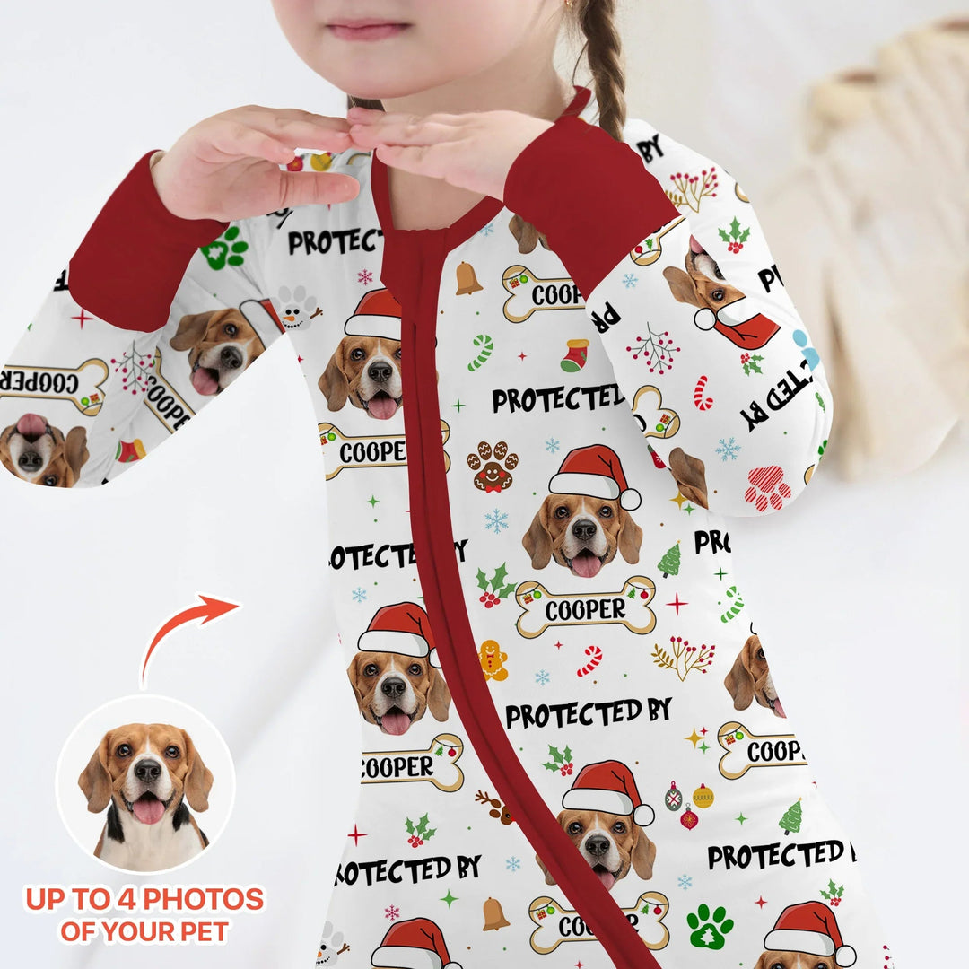 Custom Dog Photo "Protected By" Christmas Convertible Zippy - Zumbamboo