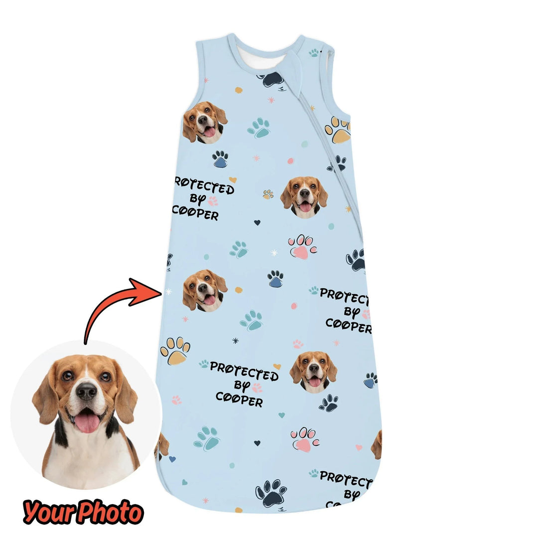 Custom Dog Photo Protected By Sleep Bag Seasonless 1.0 TOG - Zumbamboo
