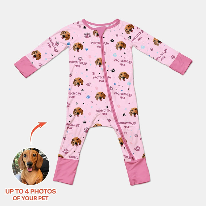 Custom Dog Photos "Protected By" Pawfect Blue Convertible Zippy - Zumbamboo