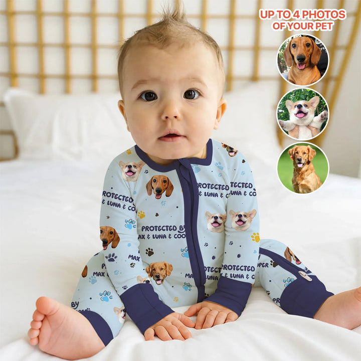 Custom Dog Photos "Protected By" Pawfect Blue Convertible Zippy - Zumbamboo