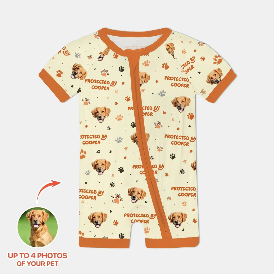 Custom Dog Photos "Protected By" Pawfect Blue Shorty Zippy - Zumbamboo