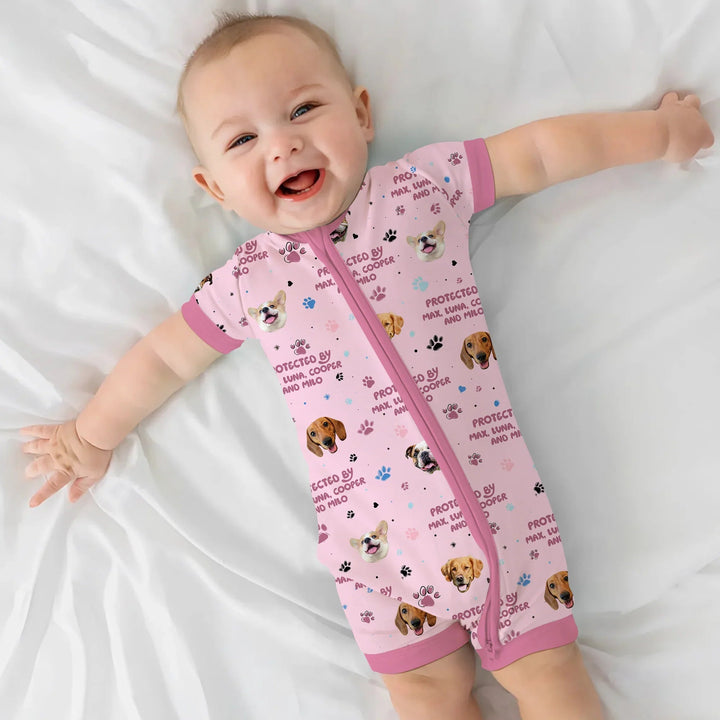 Custom Dog Photos "Protected By" Pawfect Pink Shorty Zippy - Zumbamboo