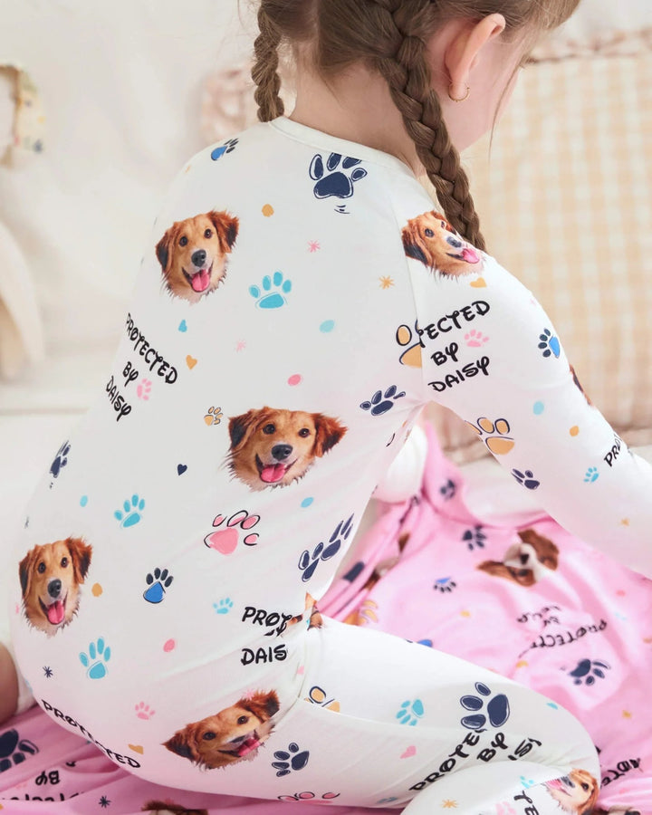 Custom Dogs Photo "Protected By" Convertible Zippered Romper - Zumbamboo