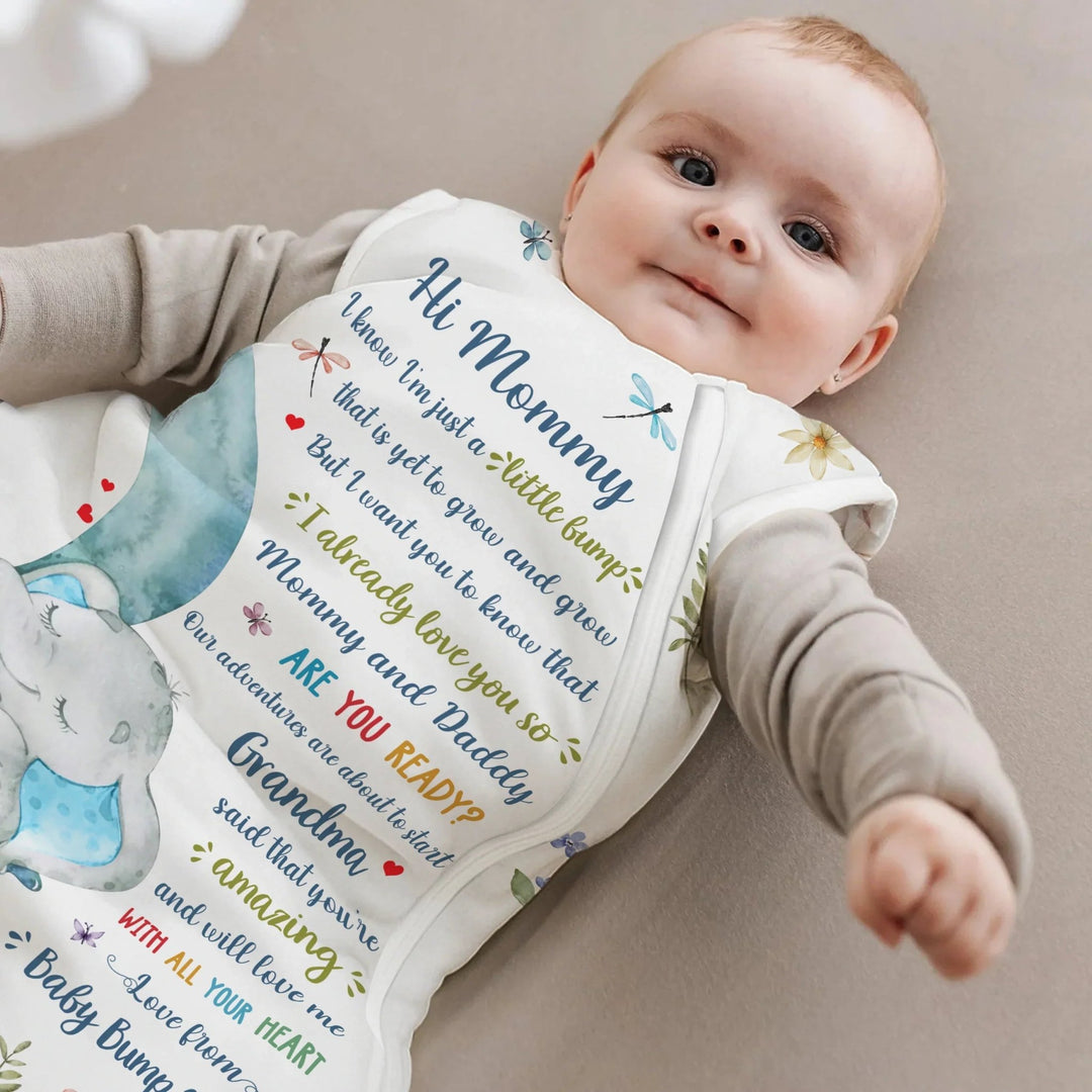 Custom Elephant Sleep Bag 1.0 TOG - Baby Shower Gift - Zumbamboo