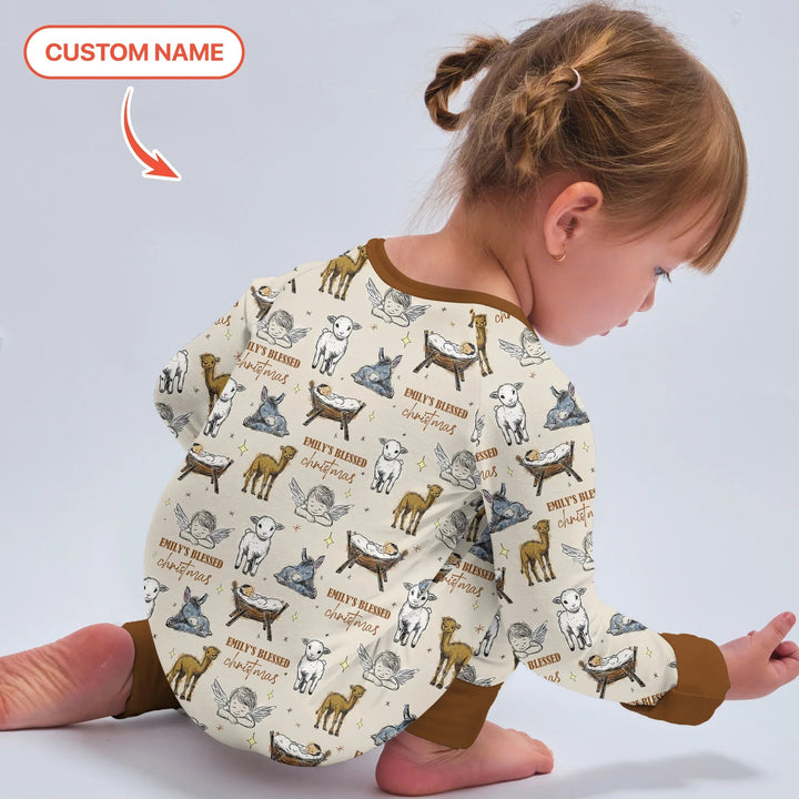 Custom Name Baby Blessed Christmas Convertible Zippy - Zumbamboo