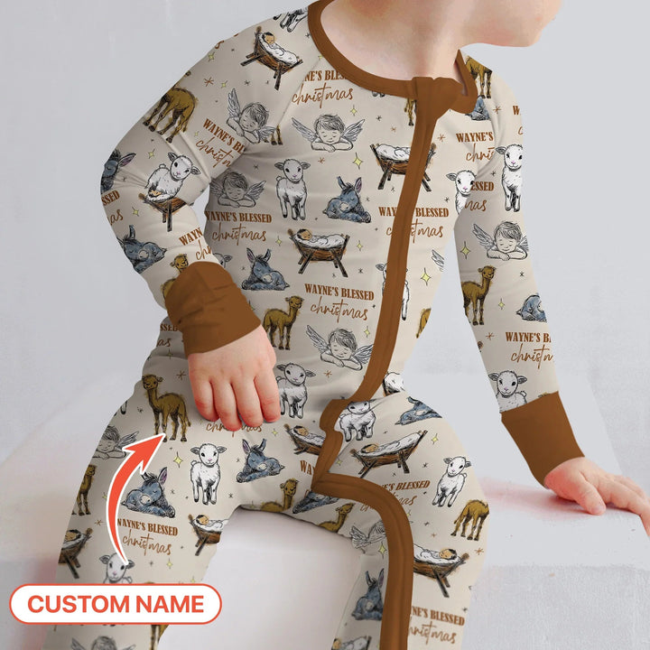 Custom Name Baby Blessed Christmas Convertible Zippy - Zumbamboo